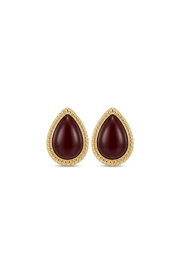 Çelik vintage bordo küpe