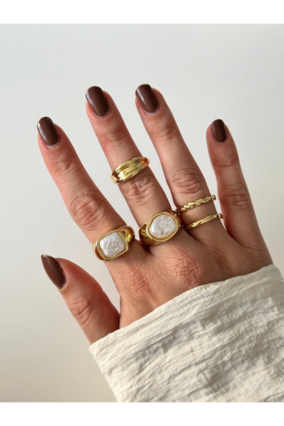 Renkli çoklu set yüzük