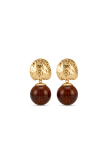 Çelik gold kahve bordo Topçuk küpe