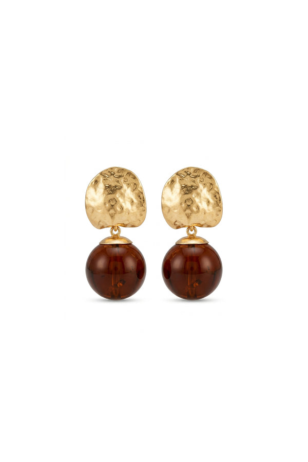Çelik gold kahve bordo Topçuk küpe