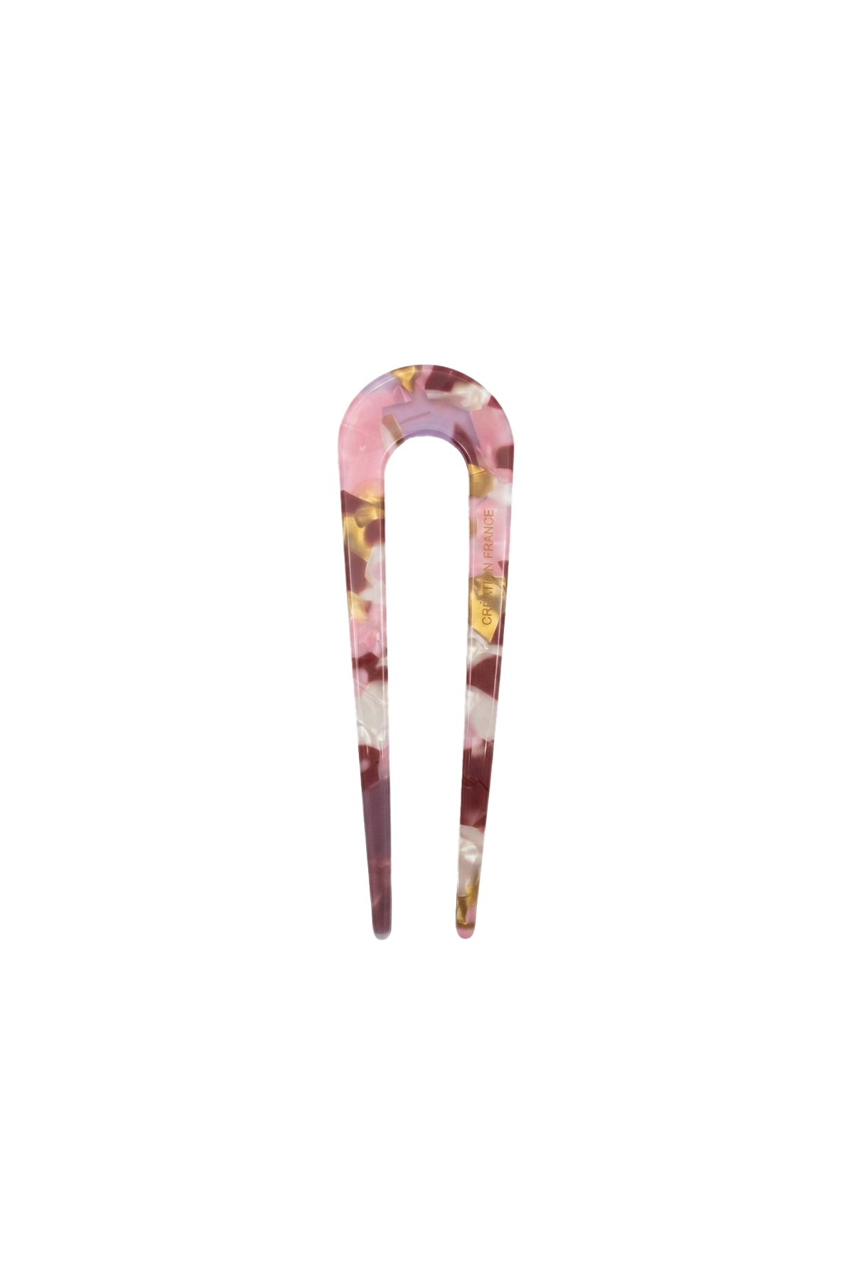 Kemik Slim Saç Tokası 13 cm Pembe Mermer