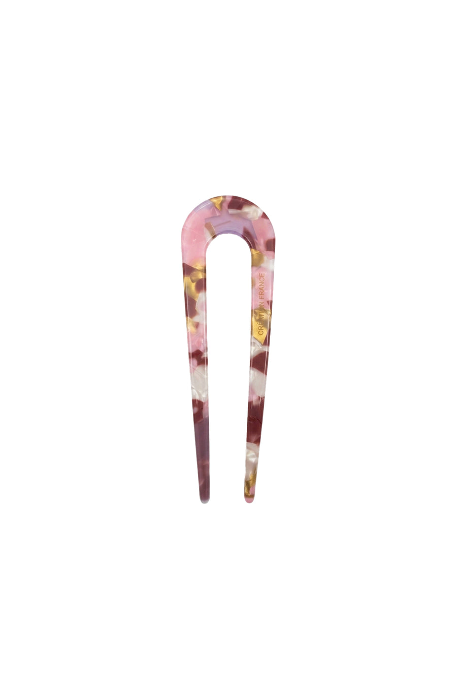 Kemik Slim Saç Tokası 13 cm Pembe Mermer