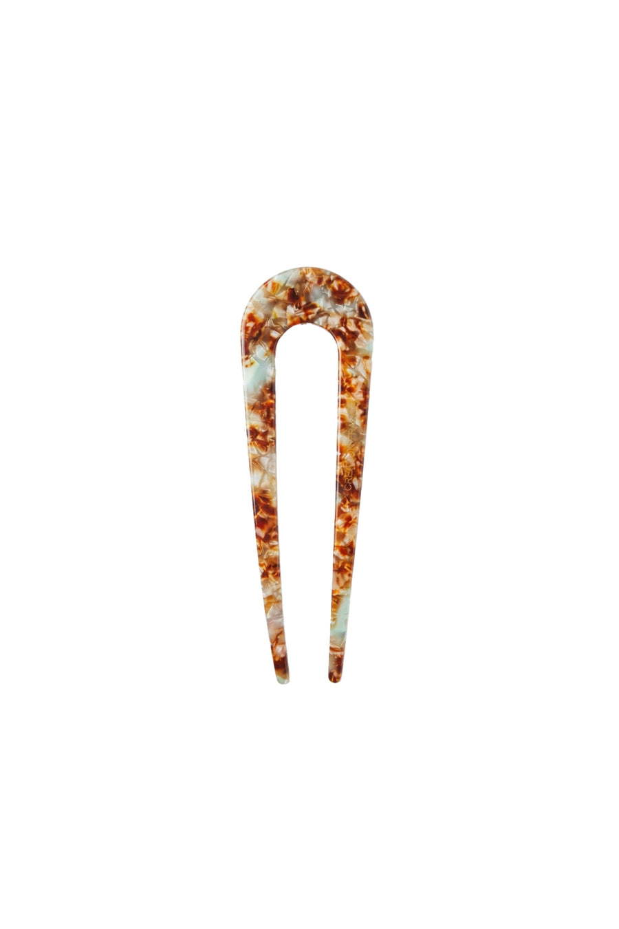 Kemik Slim Saç Tokası 13 cm Amber Mermer