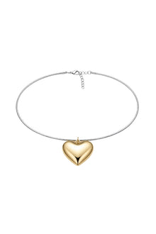 Çelik üzeri altın kaplama kalpli Choker