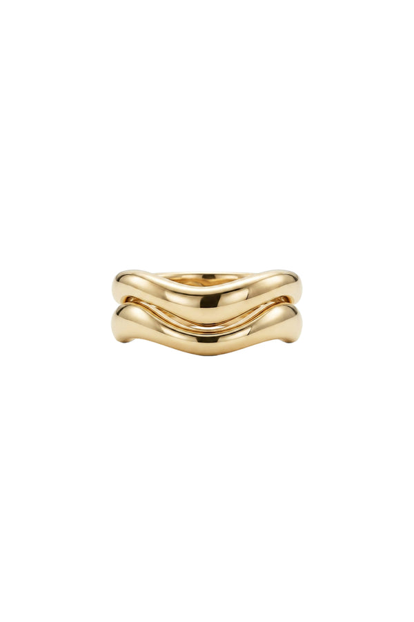 Çelik Wave Ayarlanabilir Yüzük Gold