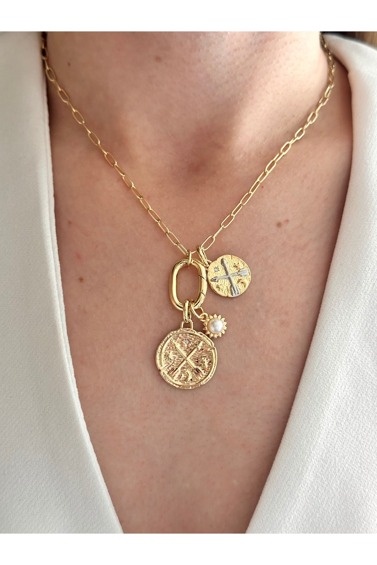 Çelik pndr Charm kolye