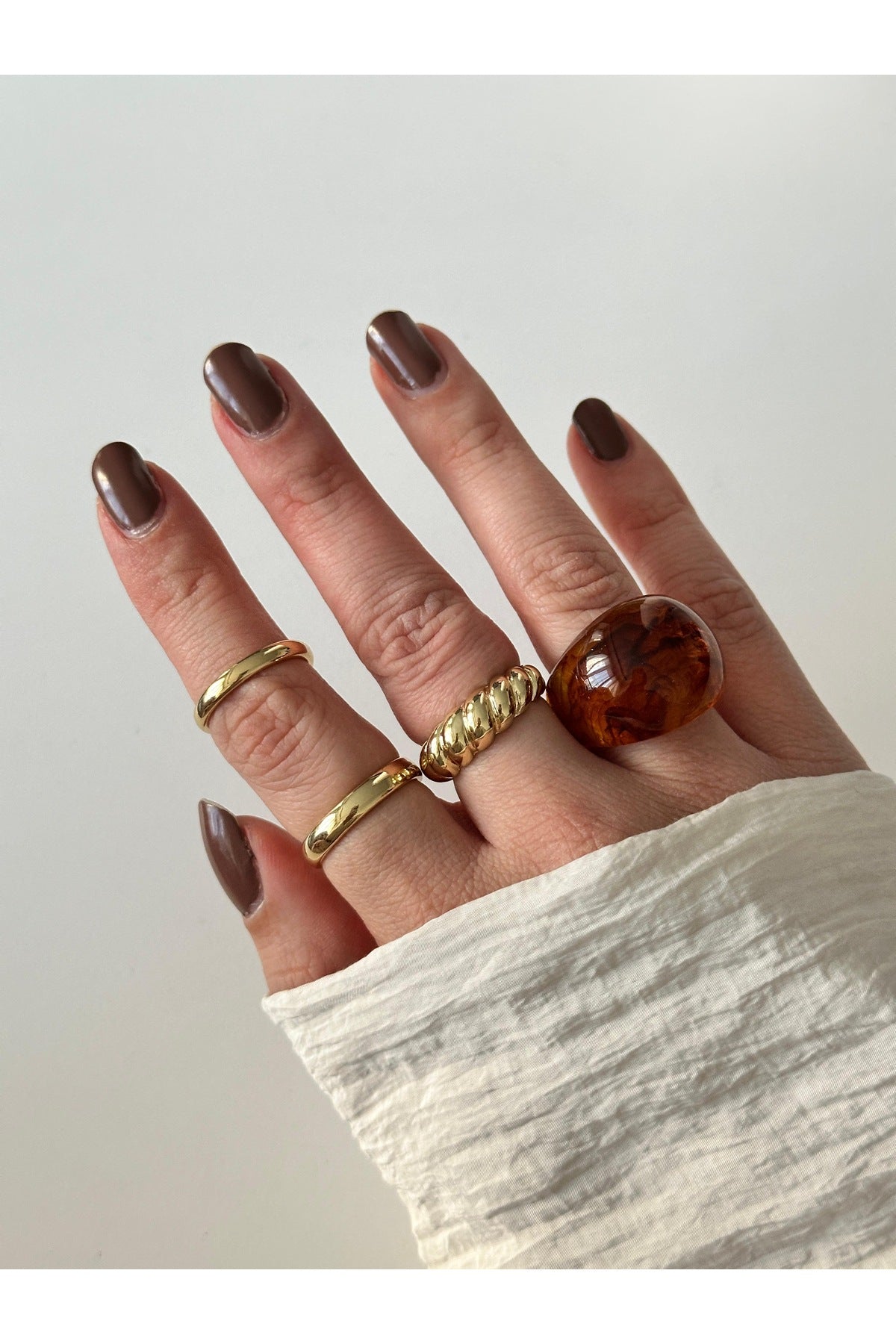 Renkli çoklu set yüzük