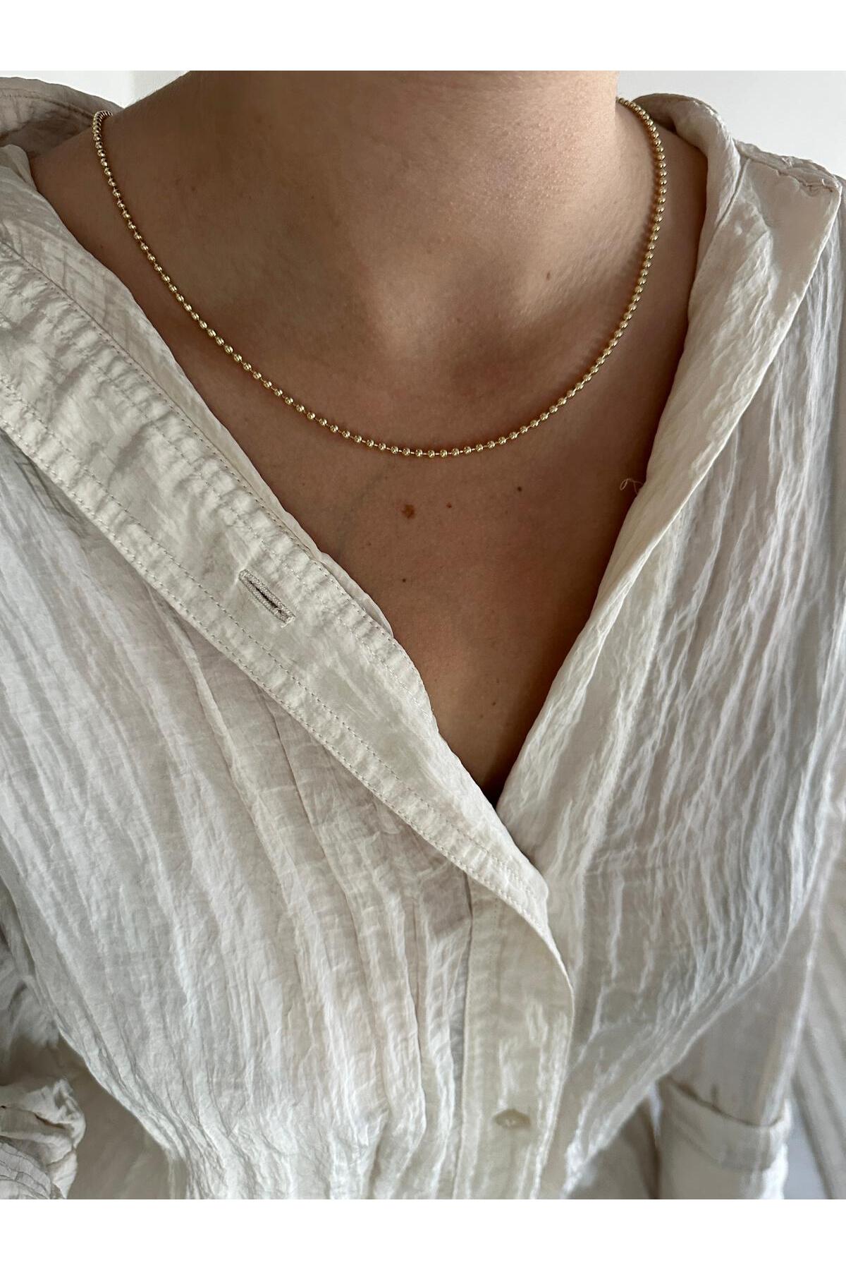 14K Çelik Üzeri Altın Kaplama Kuyumcu işçiliği Dorika Zincir