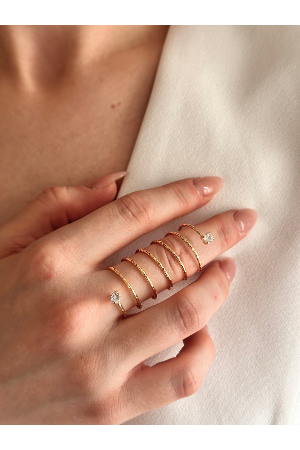 Çelik tasarım spiral yüzük ayarlanabilir