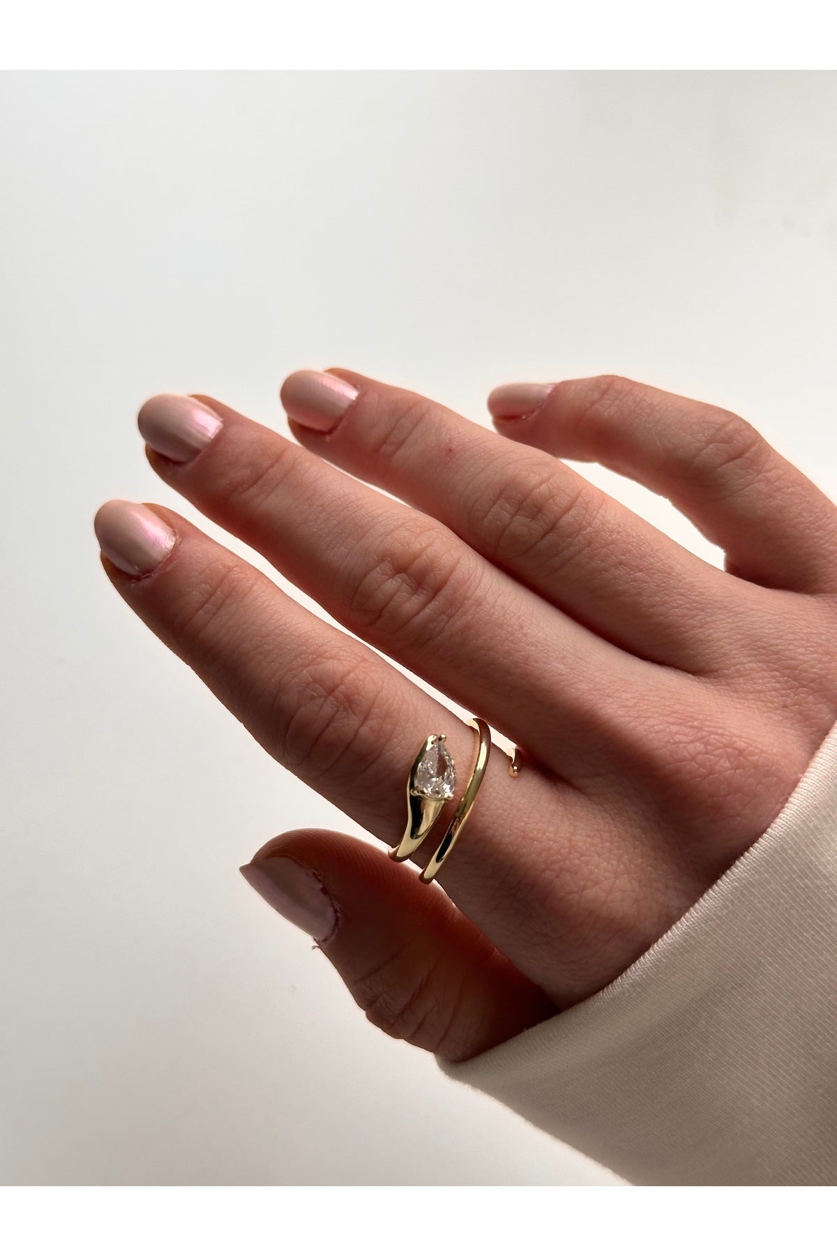 Çelik gold markiz yüzük ayarlanabilir