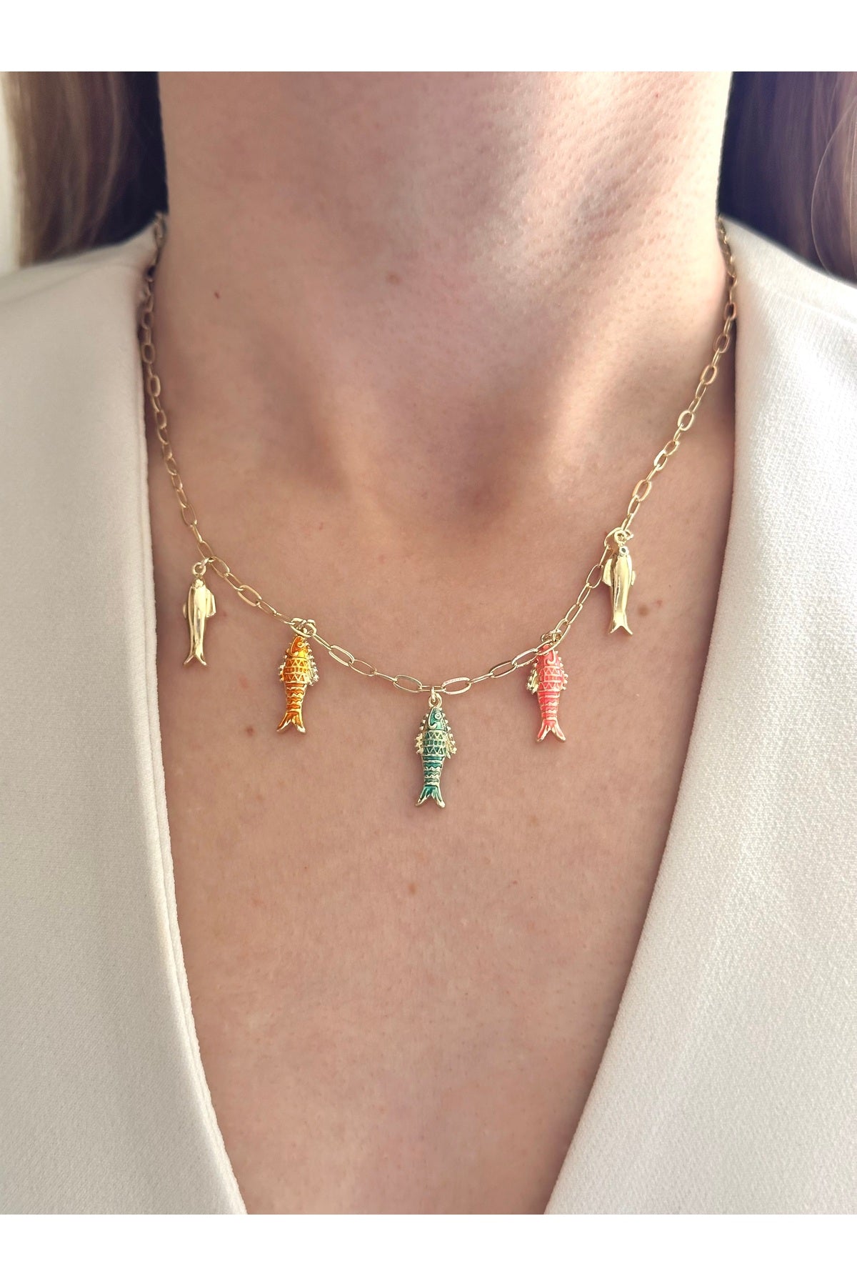 Çelik 5 Li çoklu balık kolye