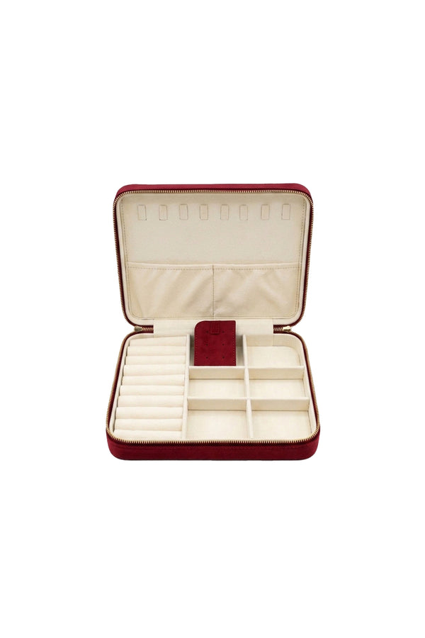 Kadife kumaş büyük boy takı ve mücevher çantası - organizer box