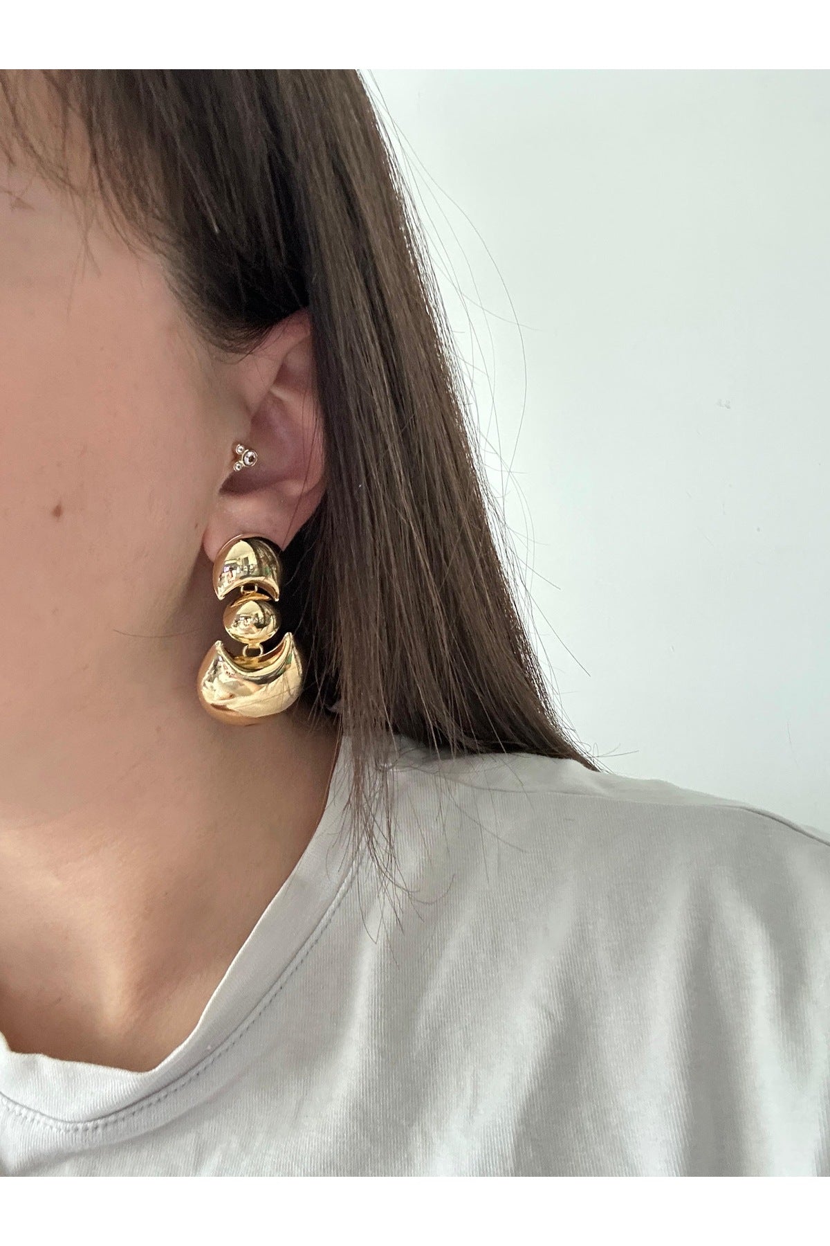 Çelik gold basic cudy küpe