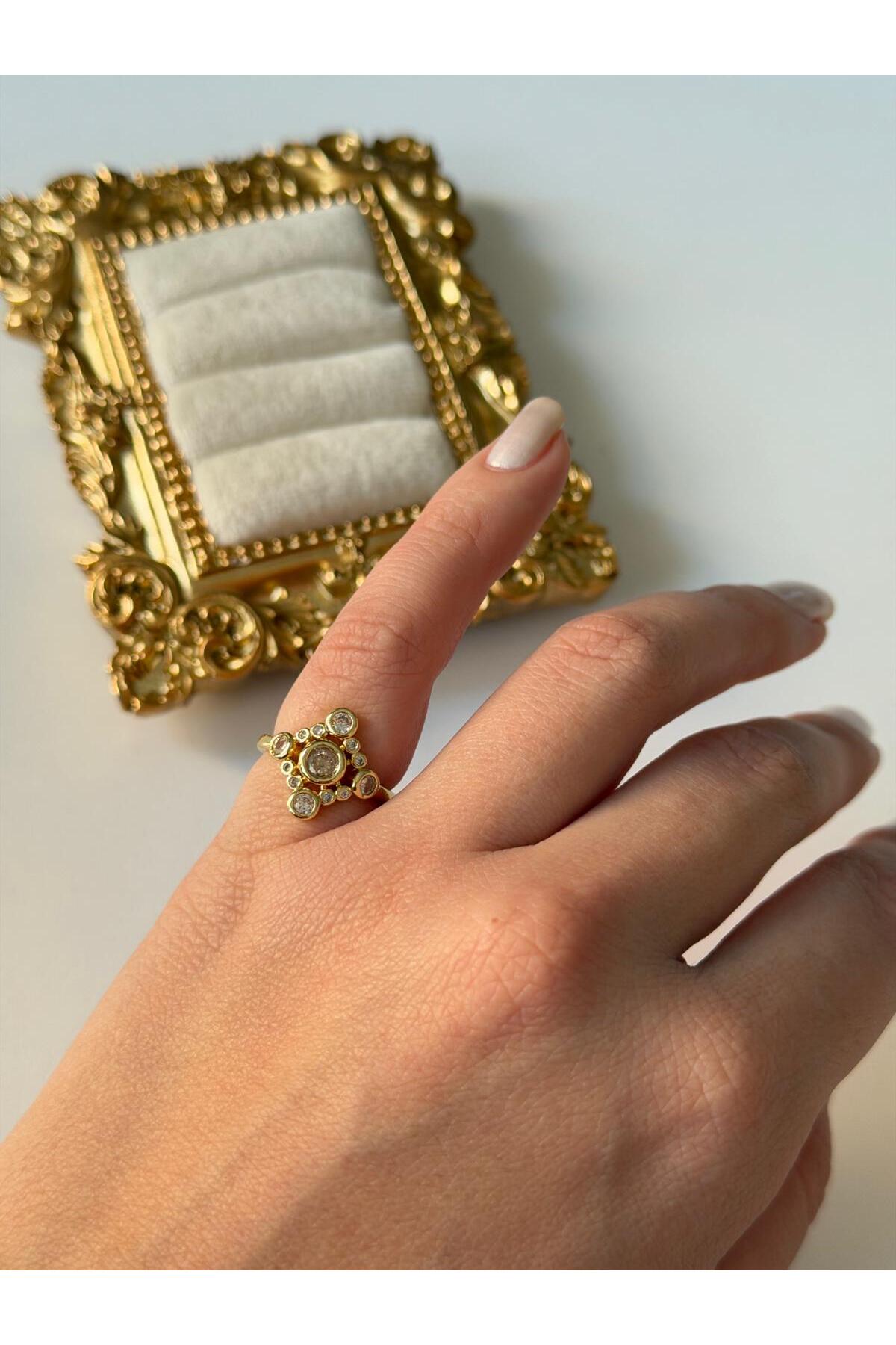 14K Çelik Üzeri Altın Kaplama (Ayarlanabilir) Serçe Parmak Yüzük