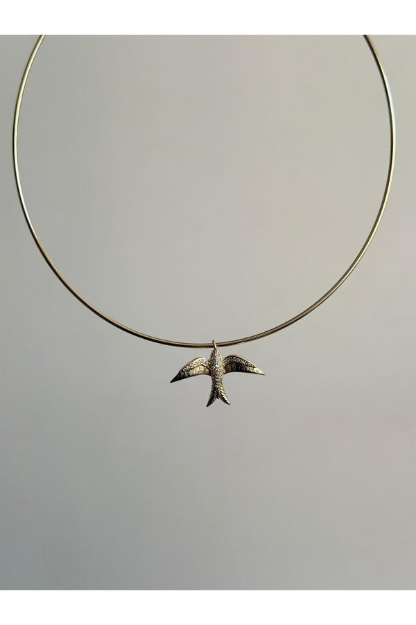 Çelik tasarım anka kuşu Choker kolye
