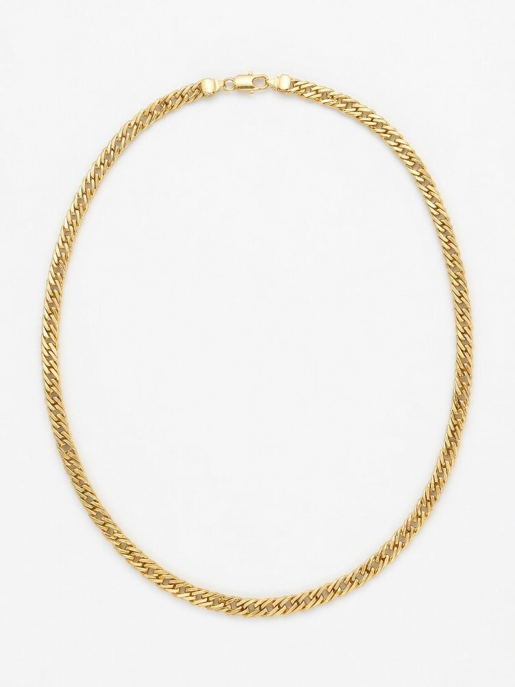 14K Çelik Üzeri Altın Kaplama Kuyumcu İşçiliği İnce Zincir Kolye