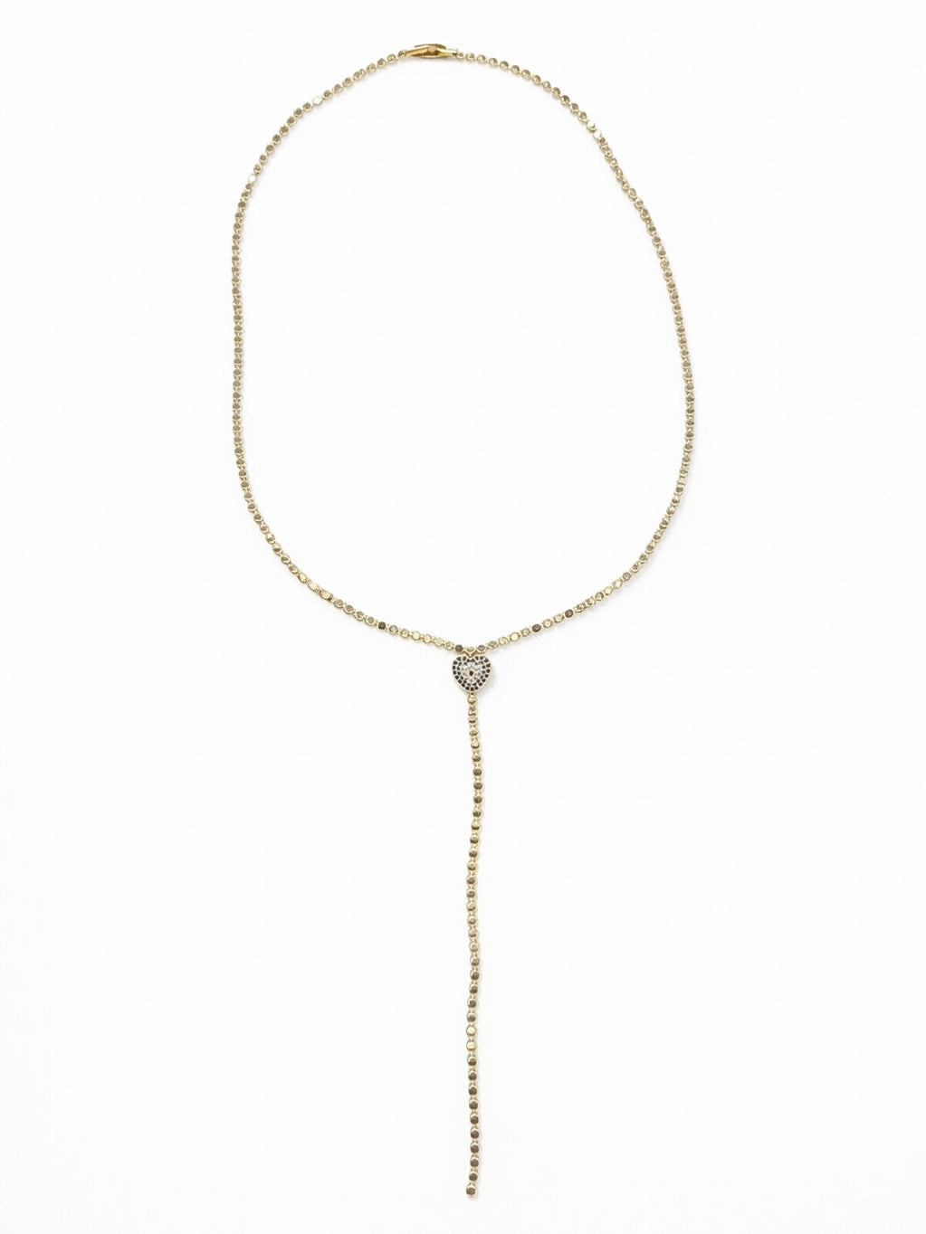 14K Çelik Üzeri Altın Kaplama Nazar Boncuğu Detaylı Y Ezme Zincir Kolye