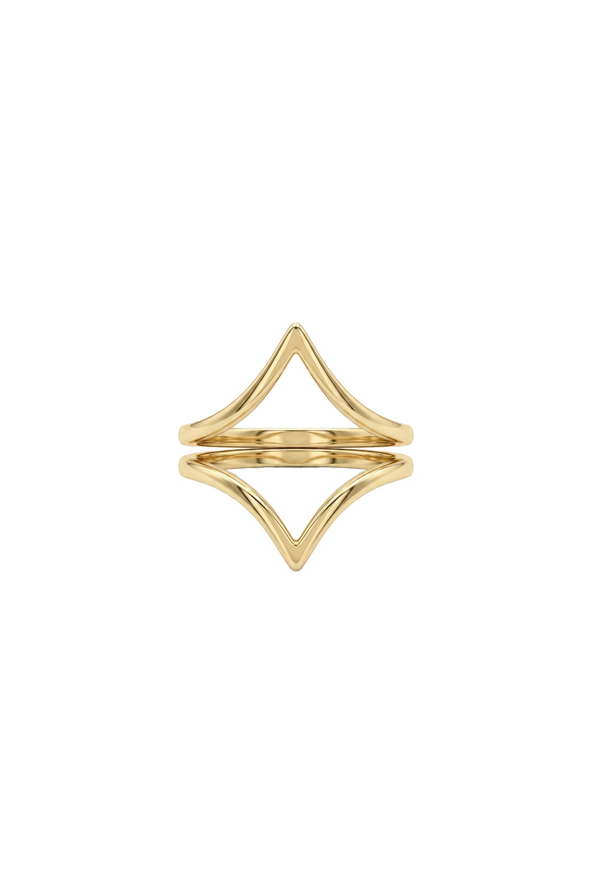 Çelik Geometrik Ayarlanabilir Yüzük Gold