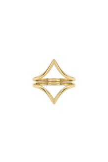 Çelik Geometrik Ayarlanabilir Yüzük Gold