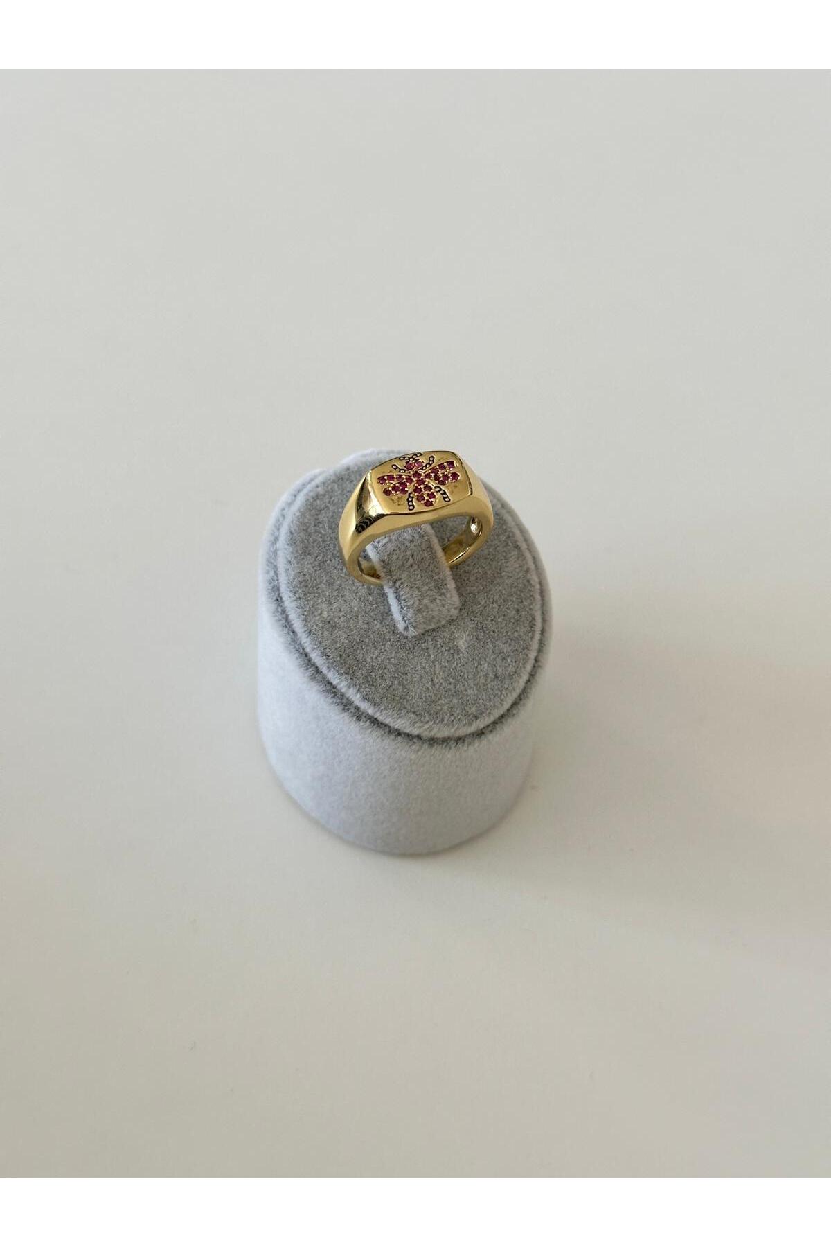 14K Çelik Üzeri Altın Kaplama Serçe Parmağı Yüzüğü