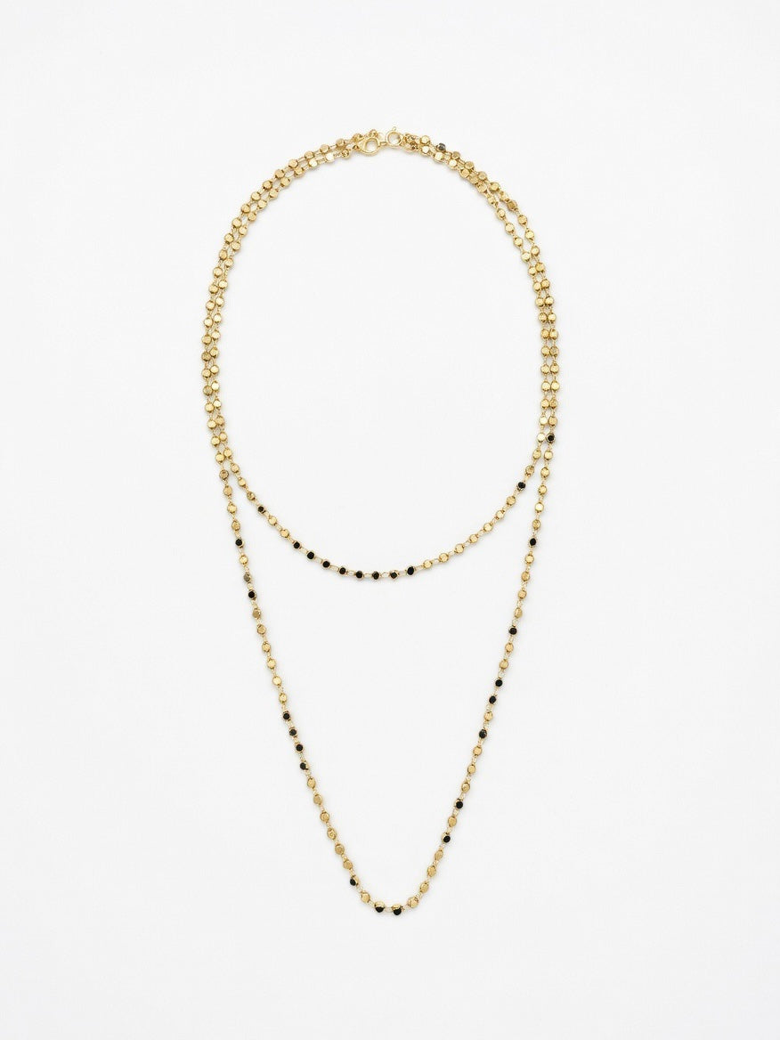 14K Çelik Üzeri Altın Kaplama 90 Cm Kombin Zincir