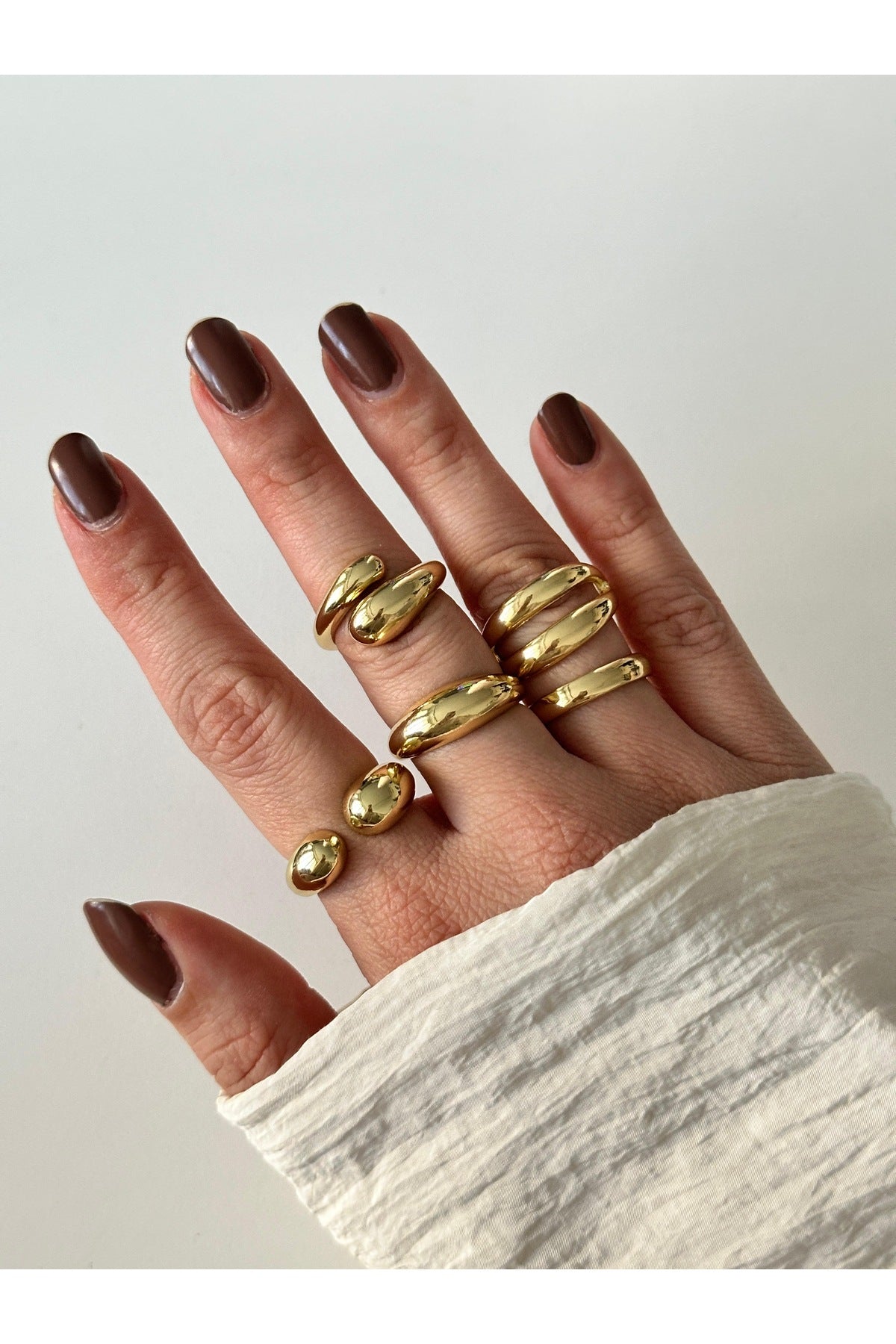 Renkli çoklu set yüzük