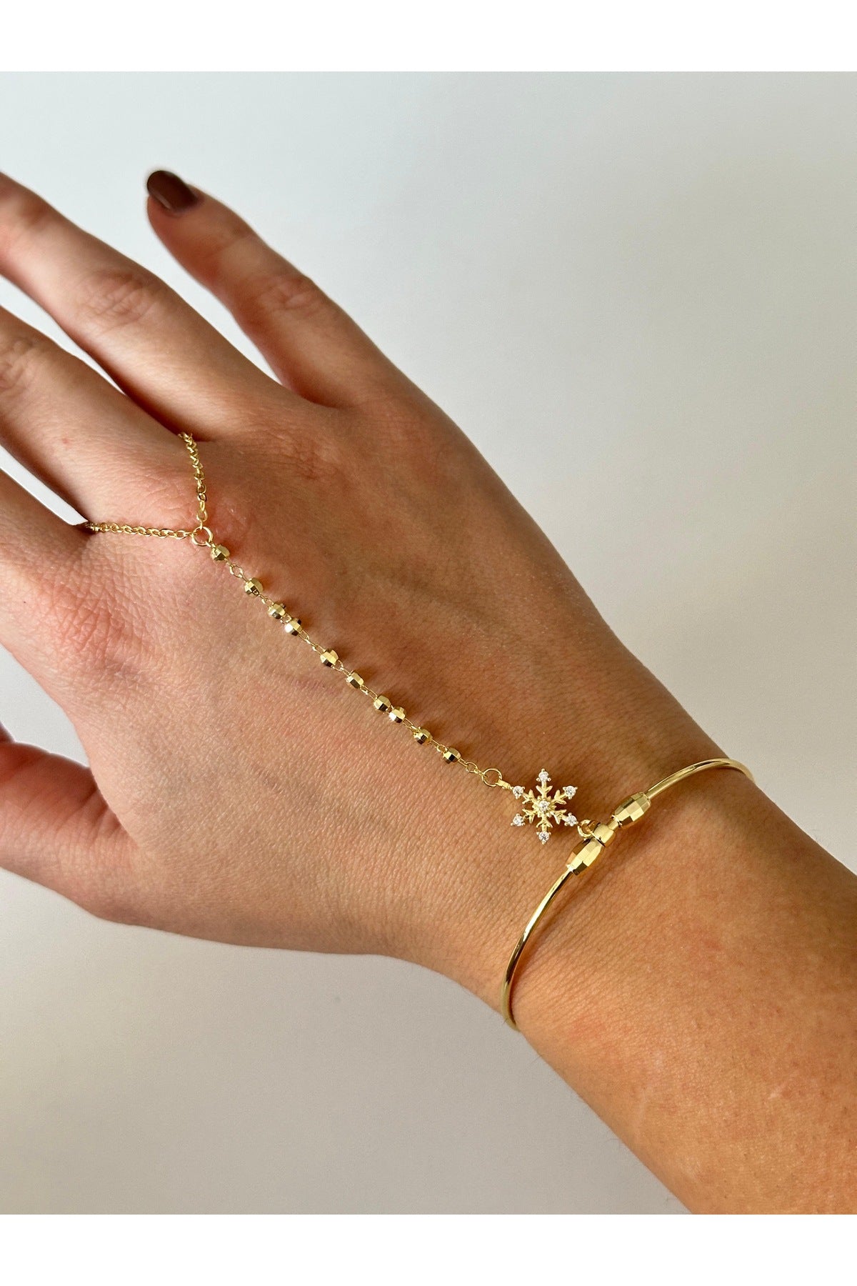 Çelik kar taneli Şahmeran bileklik