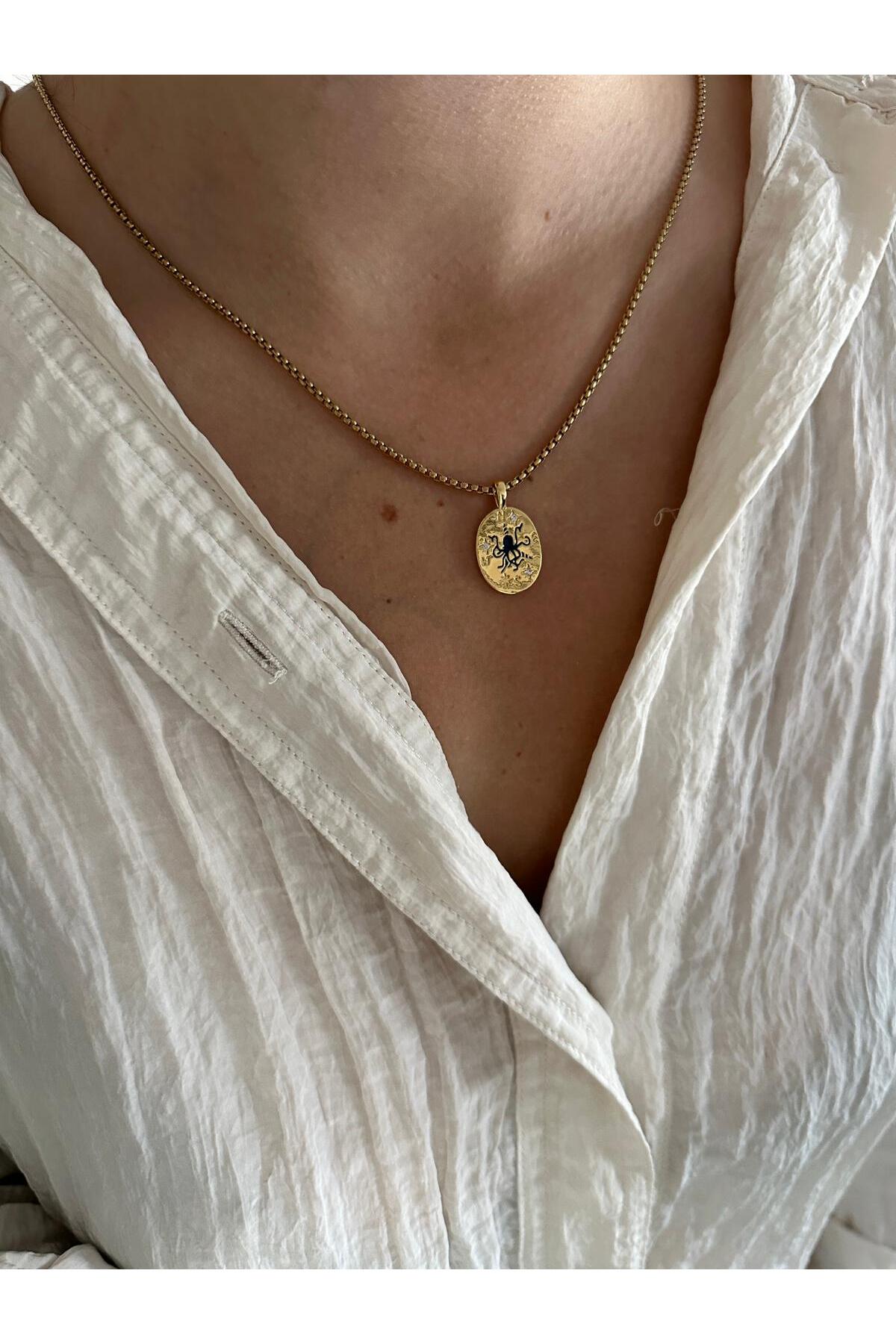 14K Çelik Tarot Kolye