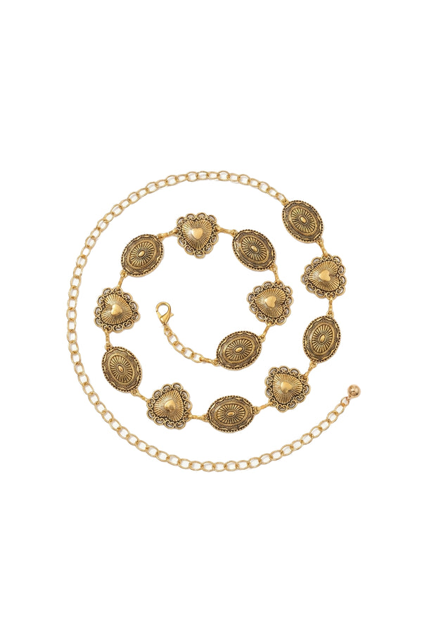 Gold Desenli Bel Zinciri
