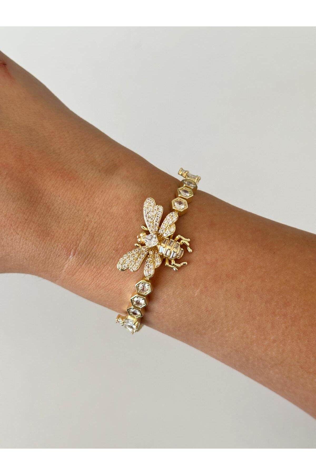 14K Çelik Üzeri Altın Kaplama Özel Seri Arı Bileklik