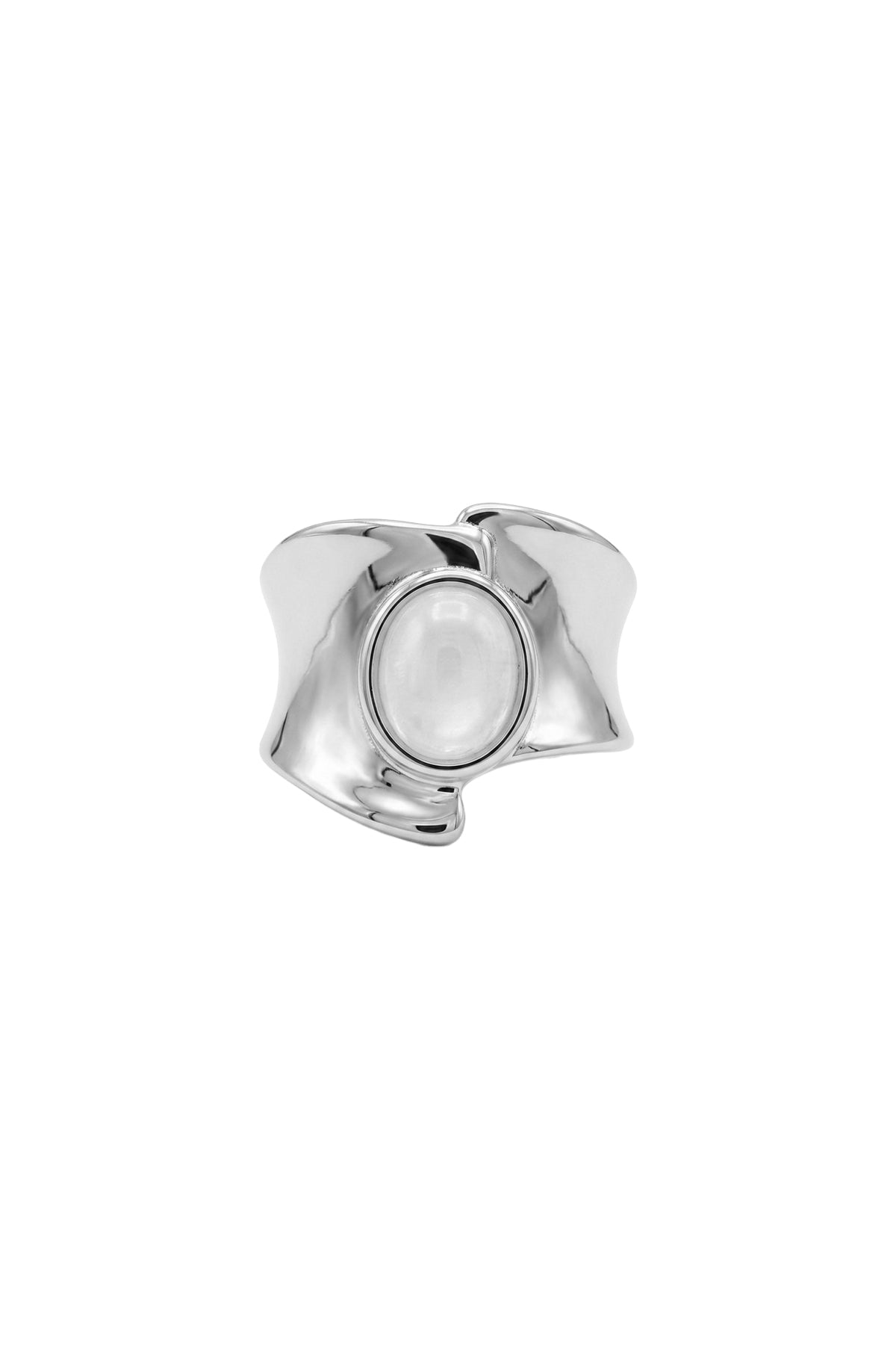Çelik Selene Sedef Taşlı Yüzük Gümüş