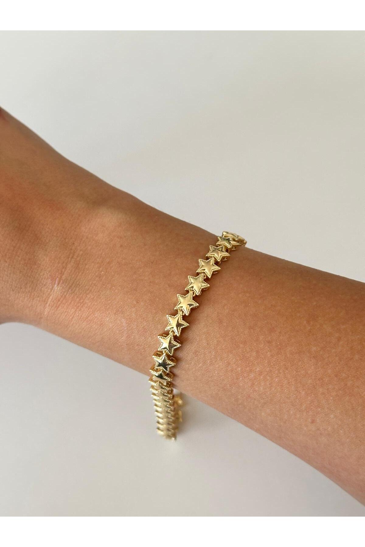 14K Çelik Üzeri Altın Kaplama Vip Yıldız Bileklik