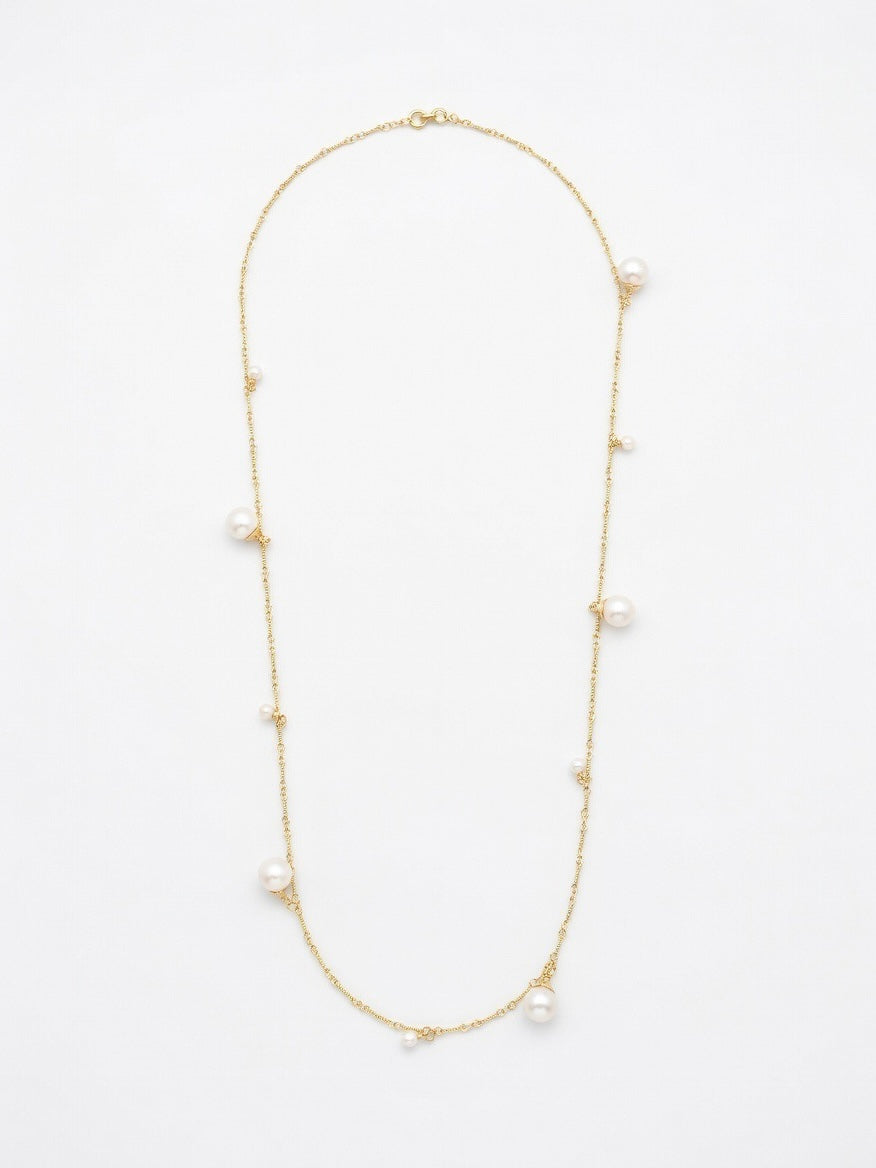 14K Altın Kaplama 90 Cm Özel Seri İnci Kolye