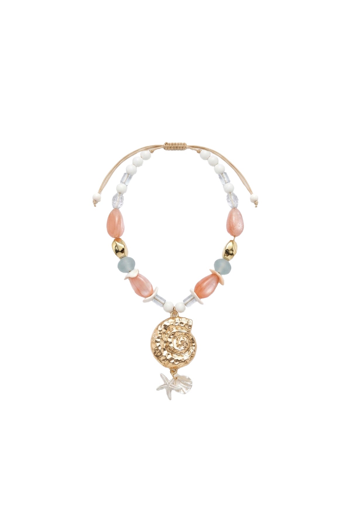 Seashell Collection Spiral Charm Kolye Pembe