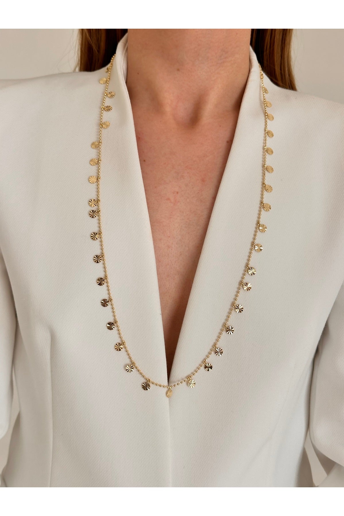 Çelik özel seri 90 cm pul kolye