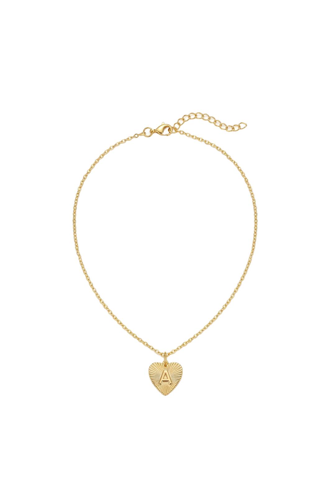 Amour Collection Kalp Harf Detaylı Çelik Üzeri Altın Kaplama Kolye