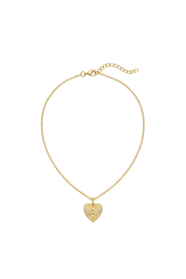 Amour Collection Kalp Harf Detaylı Çelik Üzeri Altın Kaplama Kolye