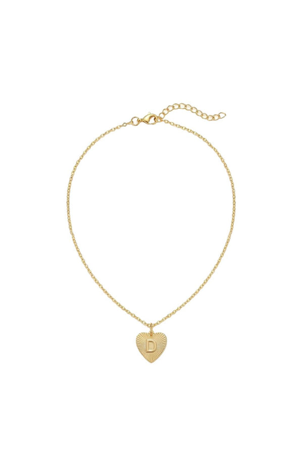 Amour Collection Kalp Harf Detaylı Çelik Üzeri Altın Kaplama Kolye