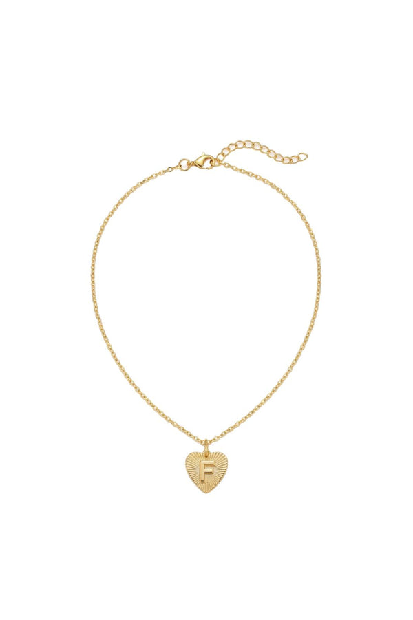 Amour Collection Kalp Harf Detaylı Çelik Üzeri Altın Kaplama Kolye