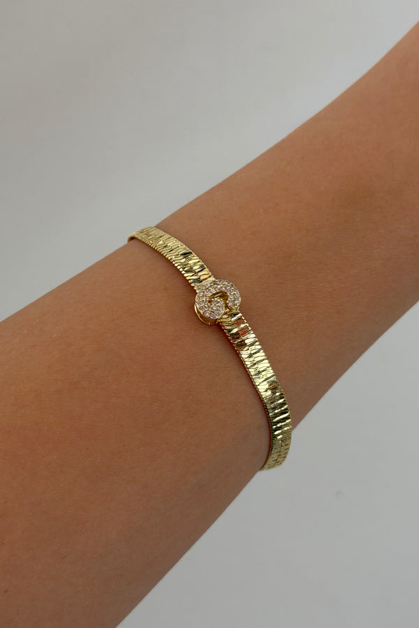 Çelik Üzeri Altın Kaplama Monogram Gold Harf Bileklik - G