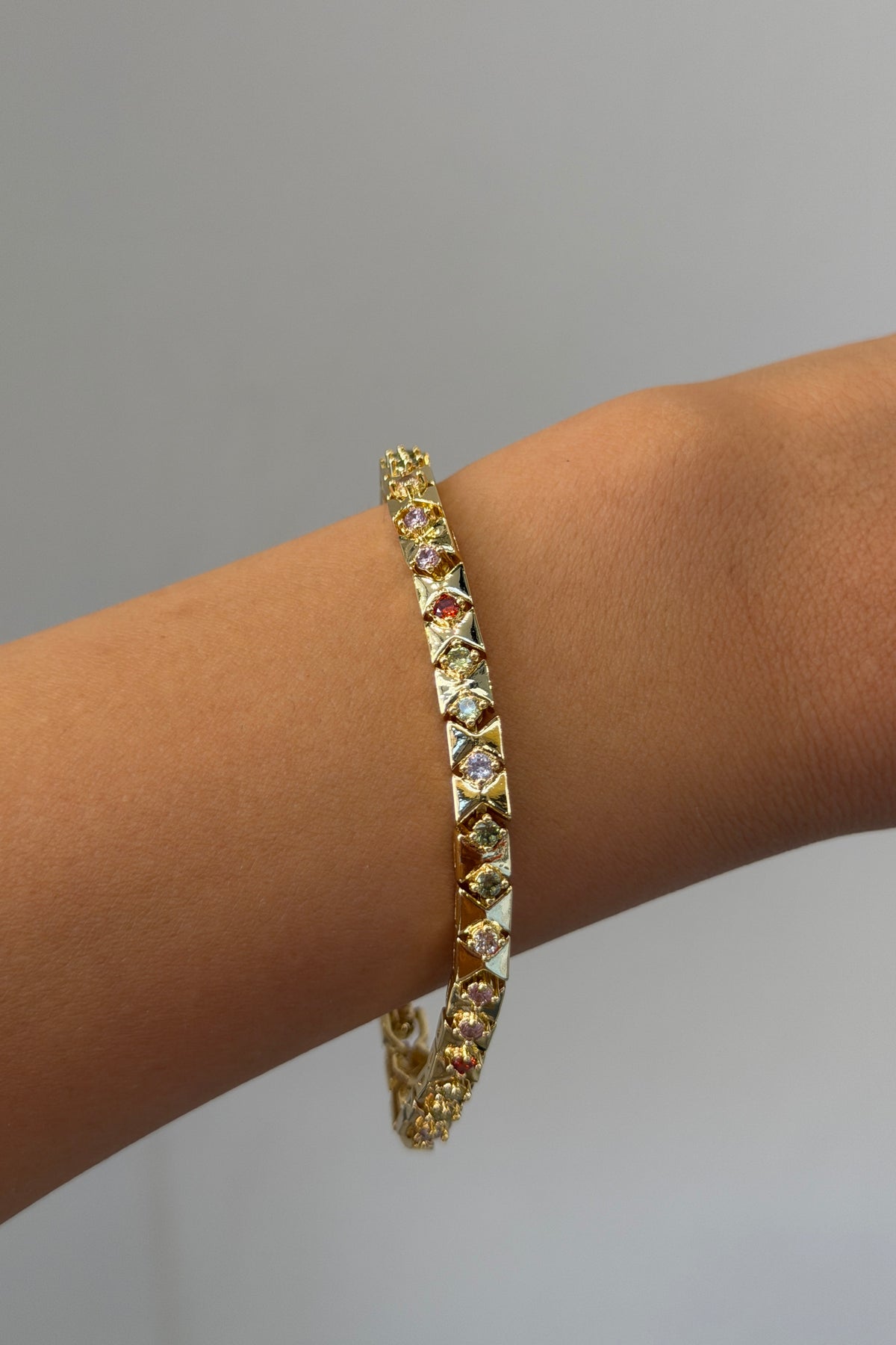 Jewel Garden Collection Çelik Altın Kaplama Prism Bileklik