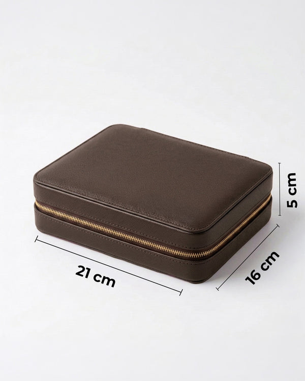 Suni deri büyük boy takı ve mücevher çantası - organizer box
