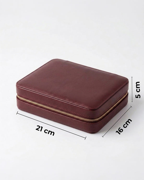 Suni deri büyük boy takı ve mücevher çantası - organizer box