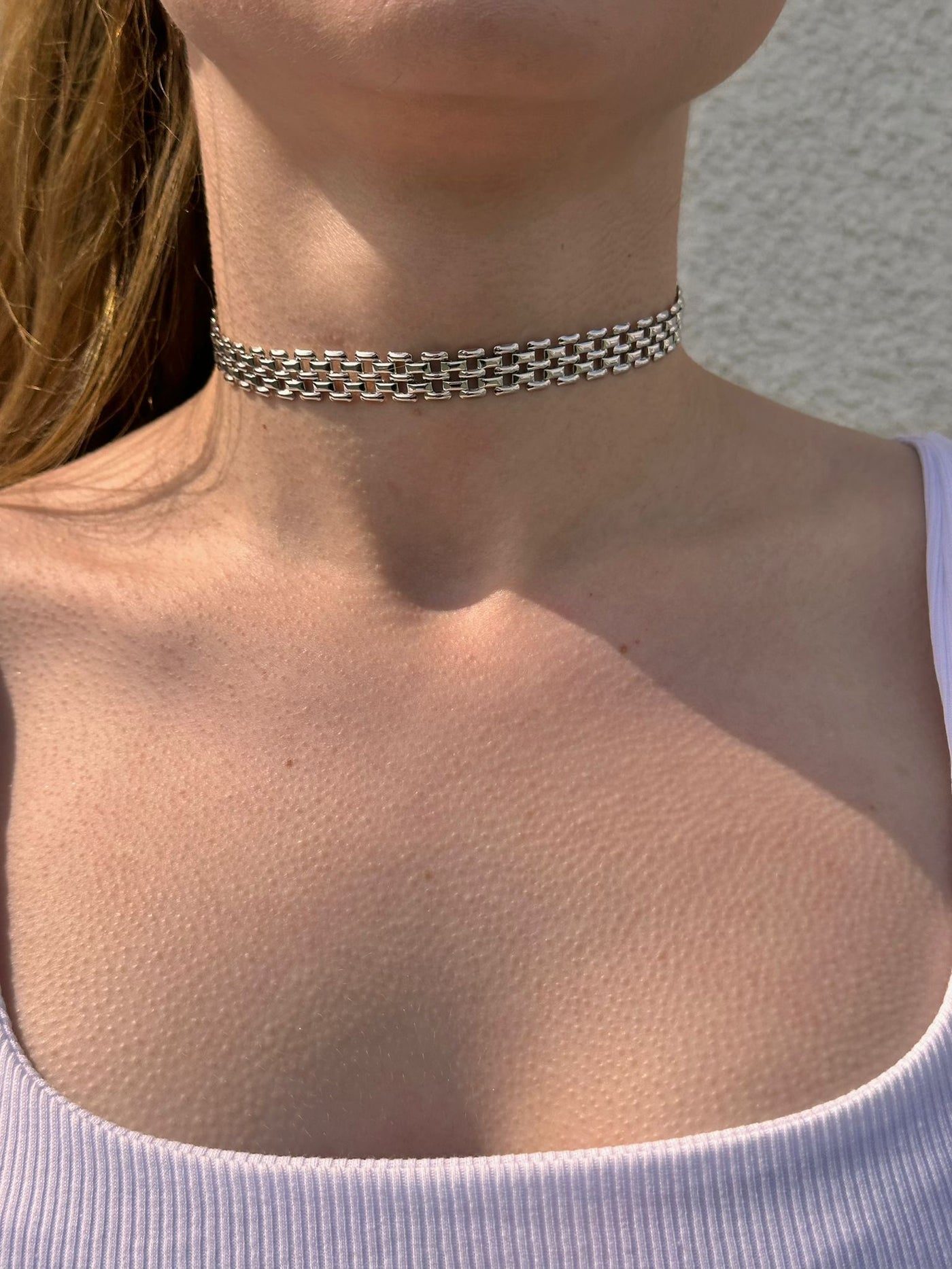 Çelik üzeri altın kaplama Gümüş Choker