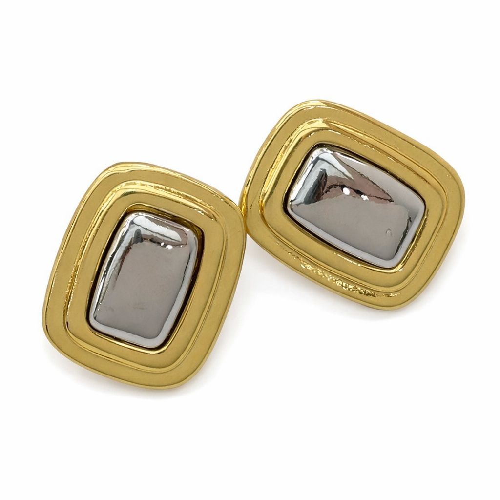 14K Çelik Üzeri Altın Kaplama KemikvKare Küpe