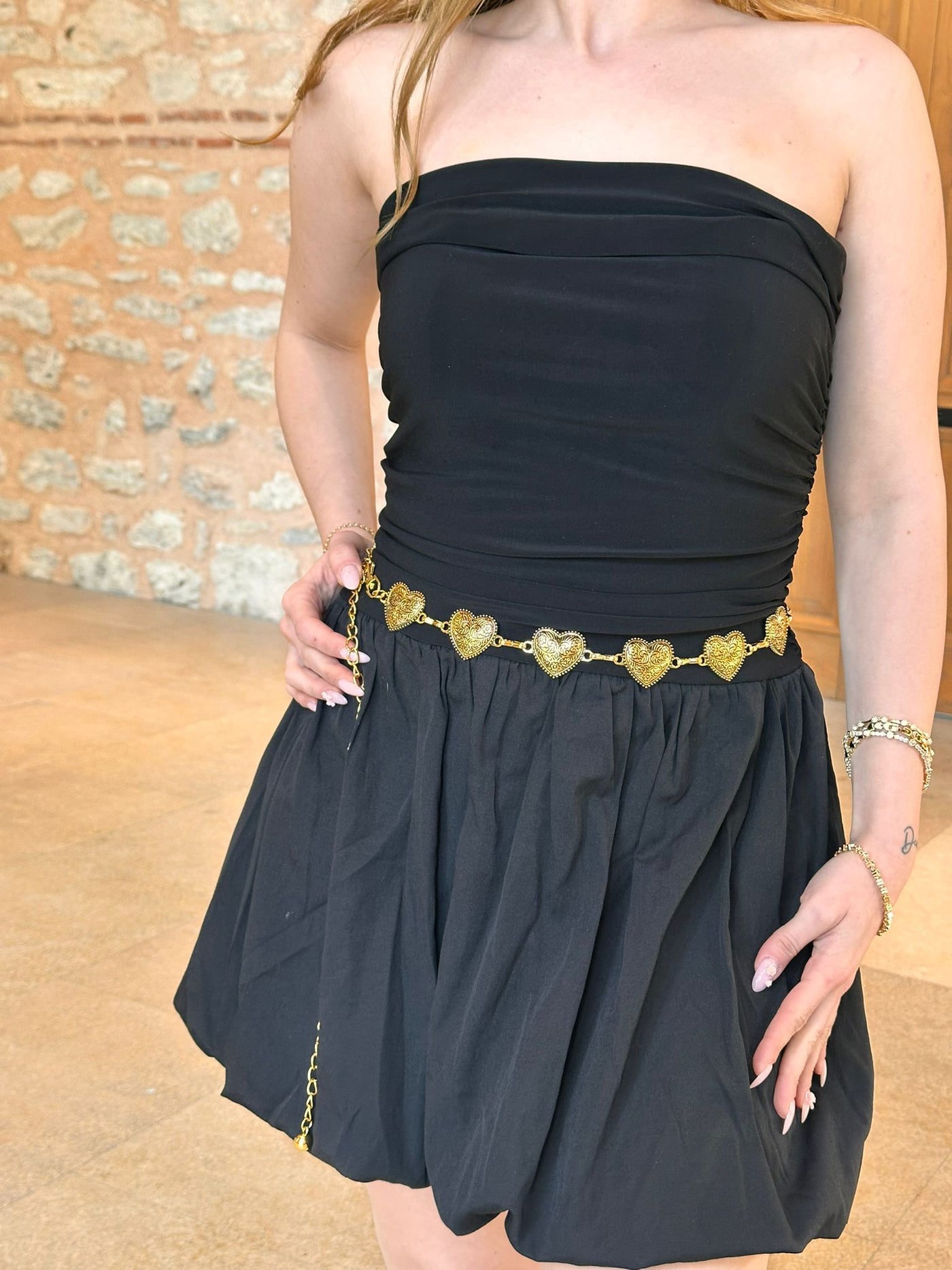 Gold Desenli Bel Zinciri