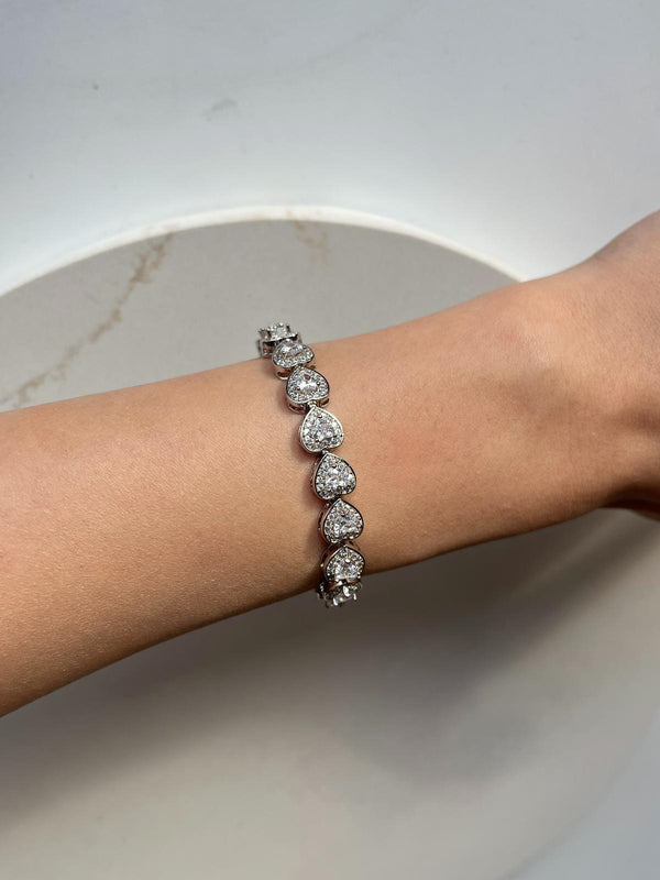 Özel seri rodyum kaplama zirkon bileklik