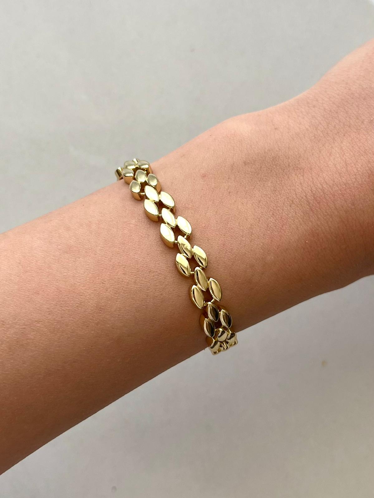 Çelik üzeri altın kaplama özel seri Olive gold bileklik