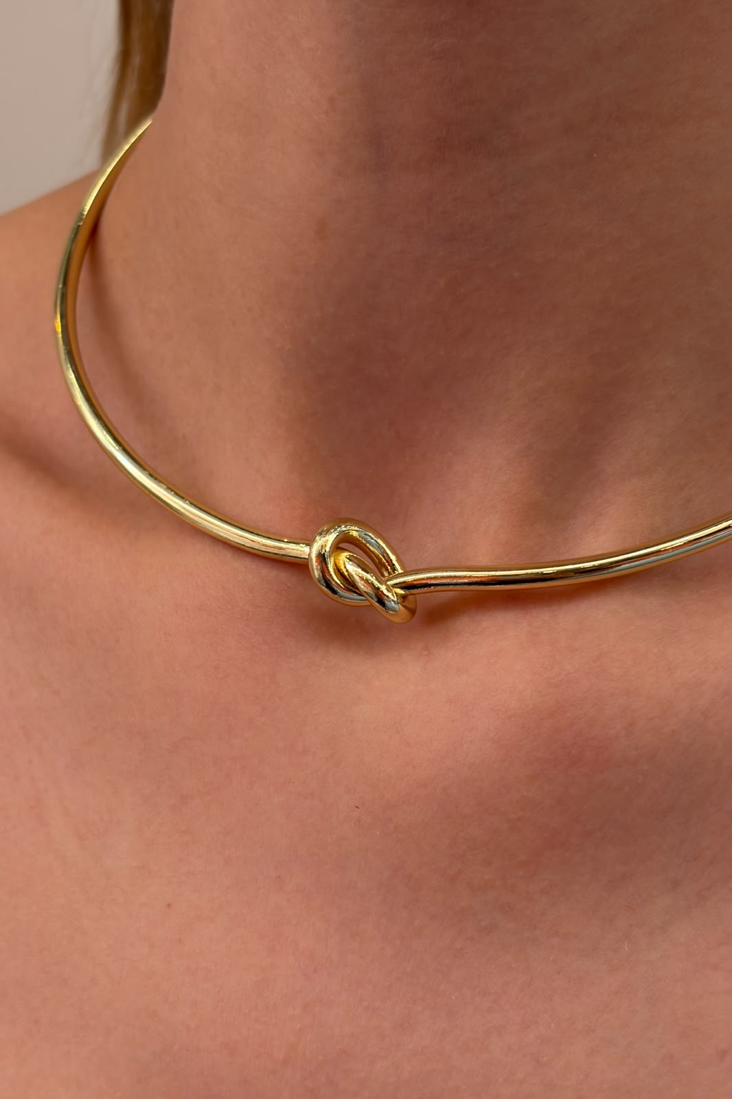 Çelik düğüm Choker kolye ayarlanabilir esnek tasarım