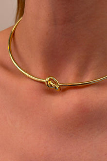 Çelik düğüm Choker kolye ayarlanabilir esnek tasarım